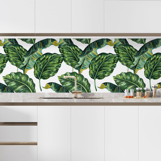 Selbstklebende Küchenrückwand - Tropische Blumen