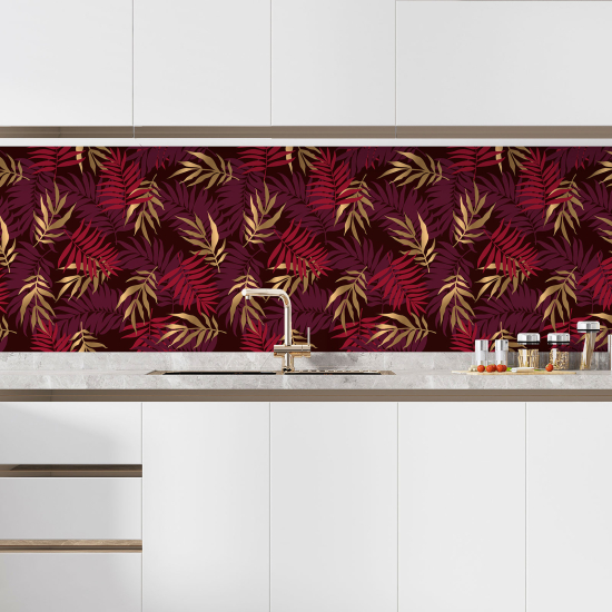Selbstklebende Küchenrückwand - Tropische Blumen
