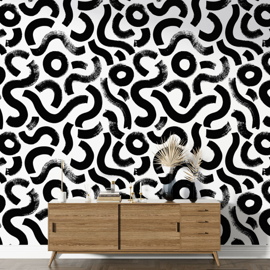 Tapete mit großem Muster - Grafisches Motiv