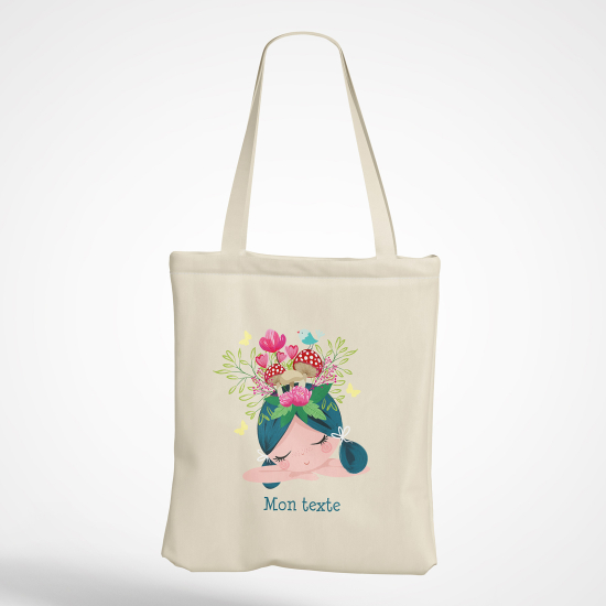 Tragetasche Personalisiert - Kleines Mädchen Blumen