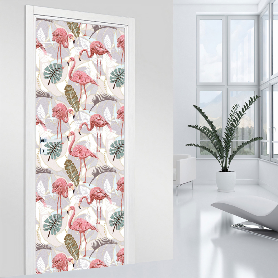 Türaufkleber - Rosa Flamingos