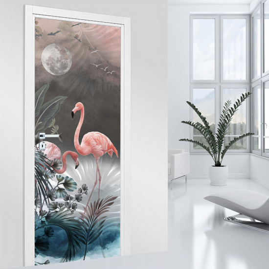 Türaufkleber - Rosa Flamingos