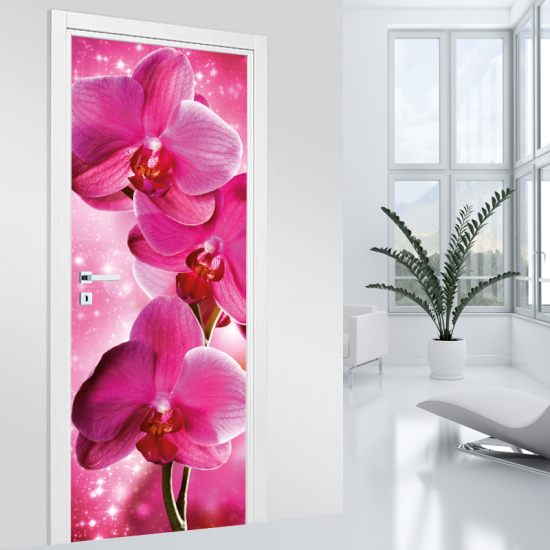 Türaufkleber - Rosa Orchidee
