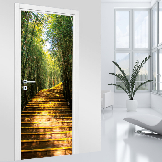 Türaufkleber - Wald Treppen