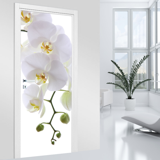 Türaufkleber - Weiße Orchidee