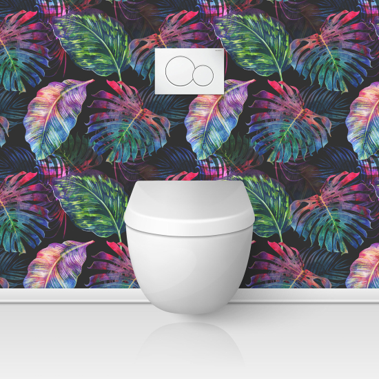 Wandtattoo für toilette - WC - Blätter