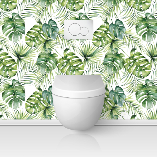 Wandtattoo für toilette - WC - Blätter