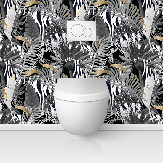 Wandtattoo für toilette - WC - Tropische Blätter