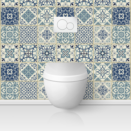 Wandtattoo für toilette - WC - Zementfliesen-Effekt