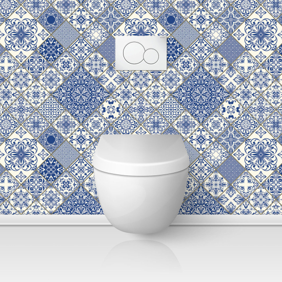 Wandtattoo für toilette - WC - Zementfliesen-Effekt