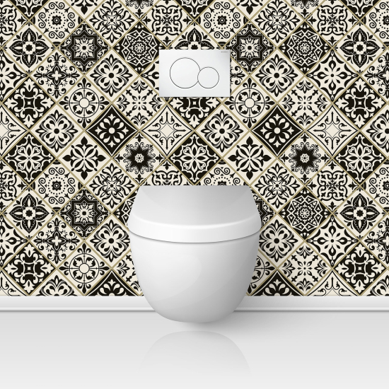 Wandtattoo für toilette - WC - Zementfliesen-Effekt