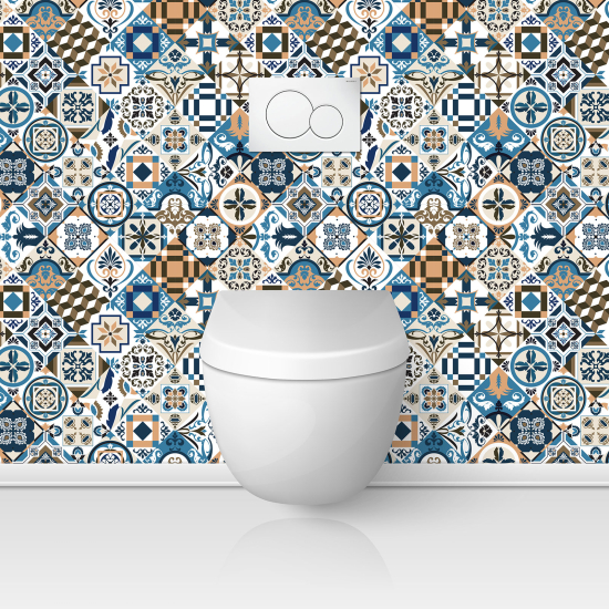 Wandtattoo für toilette - WC - Zementfliesen-Effekt