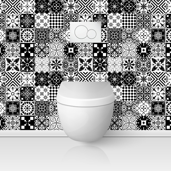 Wandtattoo für toilette - WC - Zementfliesen-Effekt