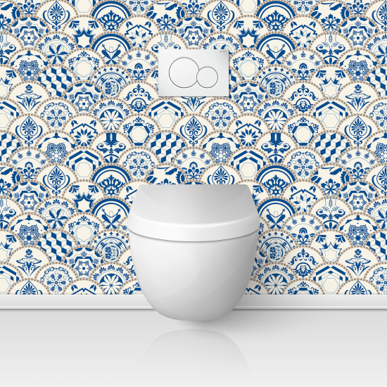Wandtattoo für toilette - WC - Zementfliesen-Effekt
