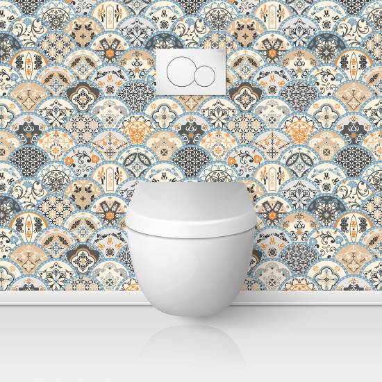 Wandtattoo für toilette - WC - Zementfliesen-Effekt