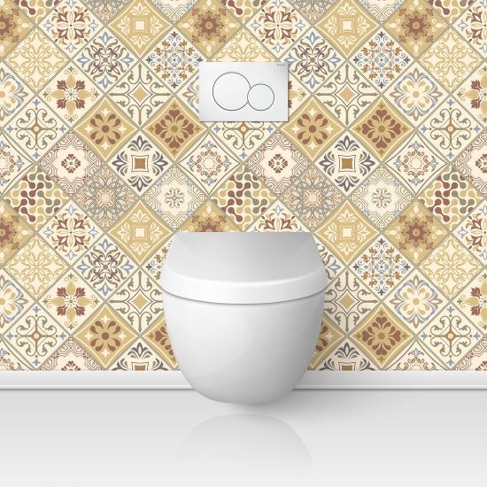 Wandtattoo für toilette - WC - Zementfliesen-Effekt