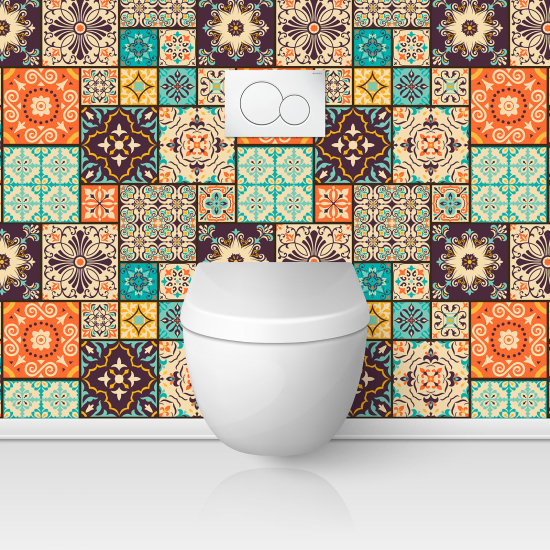 Wandtattoo für toilette - WC - Zementfliesen-Effekt