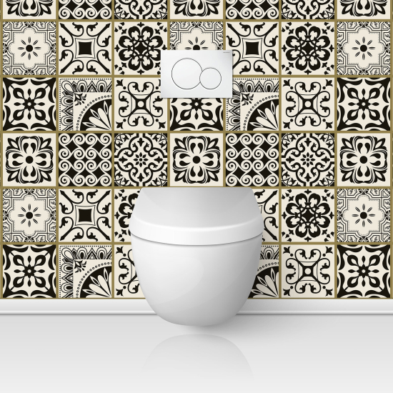 Wandtattoo für toilette - WC - Zementfliesen-Effekt