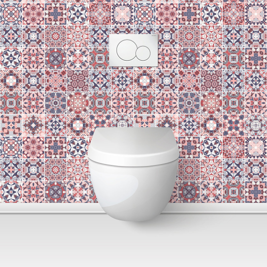 Wandtattoo für toilette - WC - Zementfliesen-Effekt