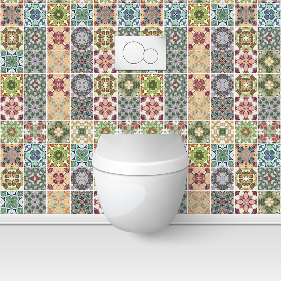 Wandtattoo für toilette - WC - Zementfliesen-Effekt