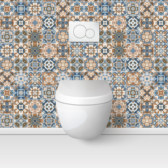 Wandtattoo für toilette - WC - Zementfliesen-Effekt