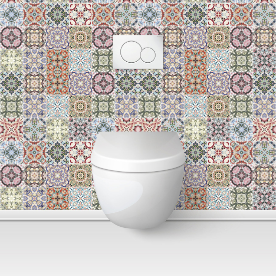 Wandtattoo für toilette - WC - Zementfliesen-Effekt