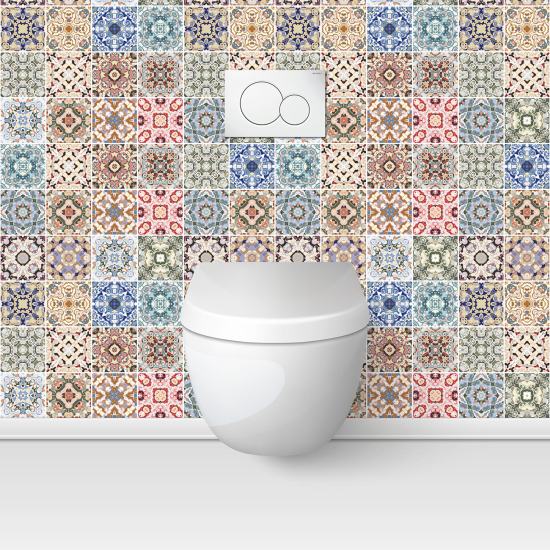 Wandtattoo für toilette - WC - Zementfliesen-Effekt