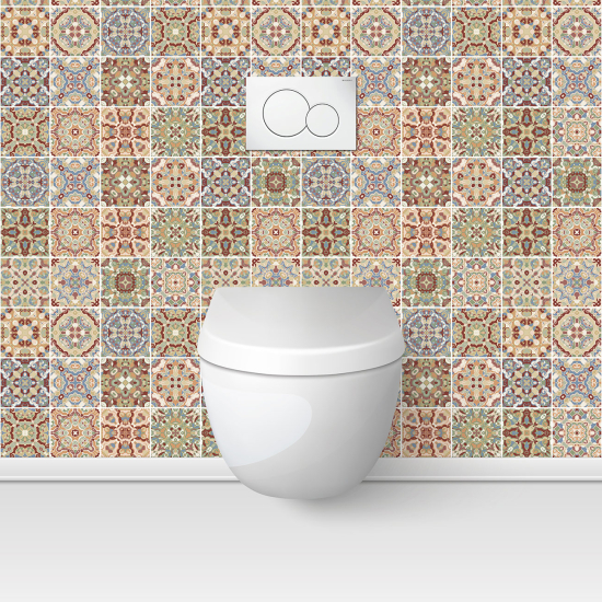 Wandtattoo für toilette - WC - Zementfliesen-Effekt