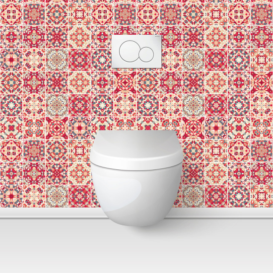 Wandtattoo für toilette - WC - Zementfliesen-Effekt