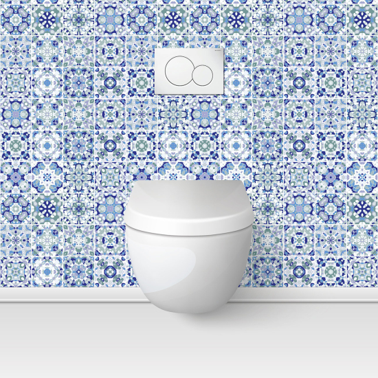 Wandtattoo für toilette - WC - Zementfliesen-Effekt