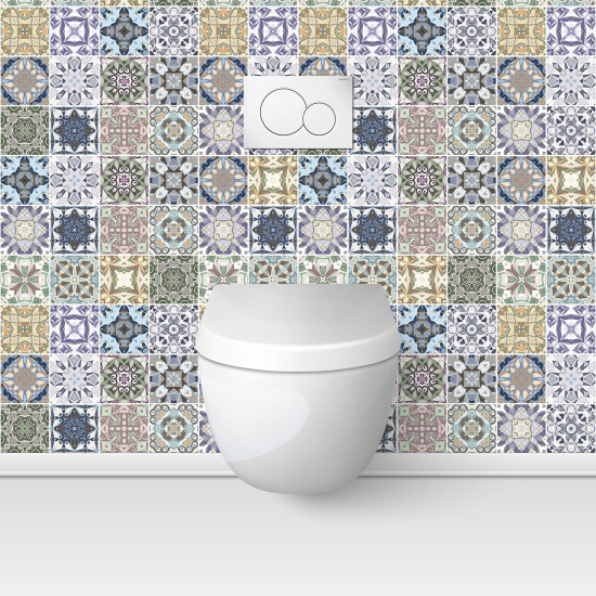Wandtattoo für toilette - WC - Zementfliesen-Effekt