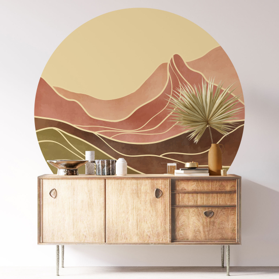 Wandtattoo rund - Boho-Landschaft