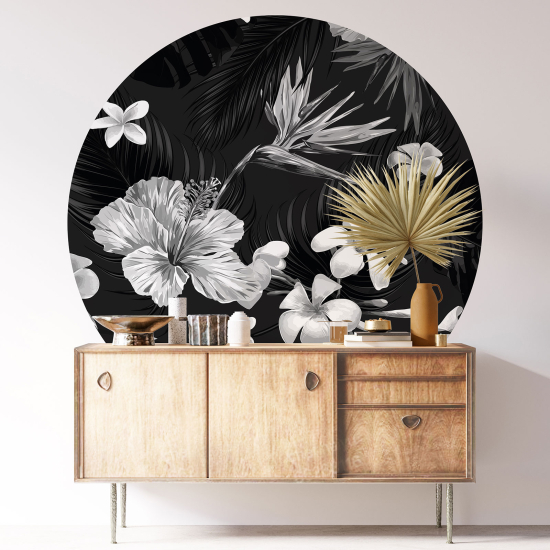 Wandtattoo rund - Botanisches Motiv
