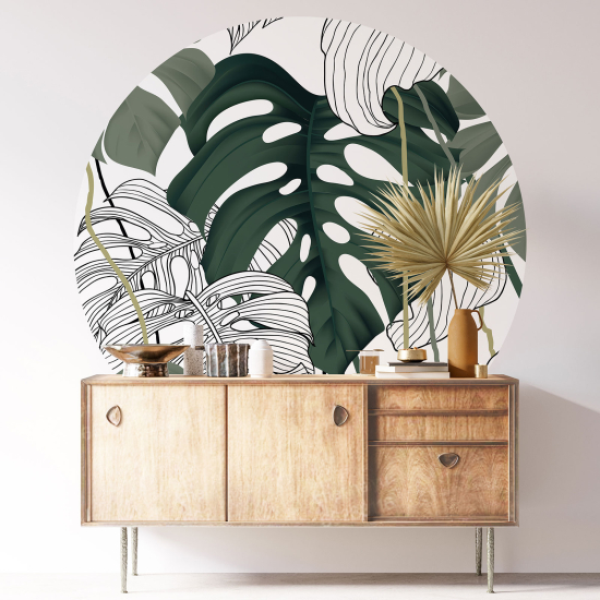 Wandtattoo rund - Botanisches Motiv