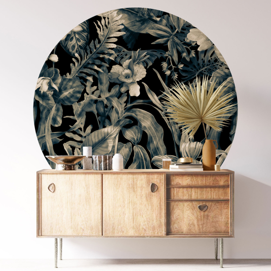 Wandtattoo rund - Botanisches Motiv