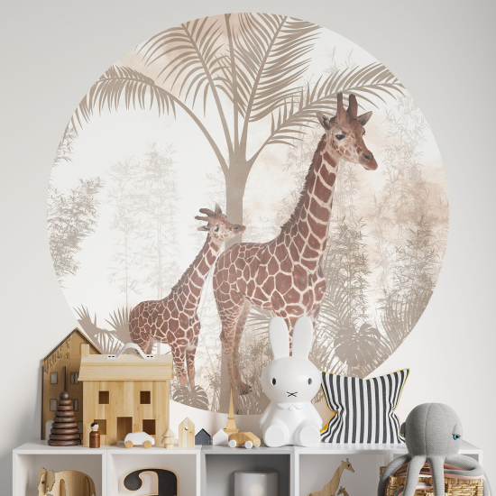 Wandtattoo rund - Giraffen