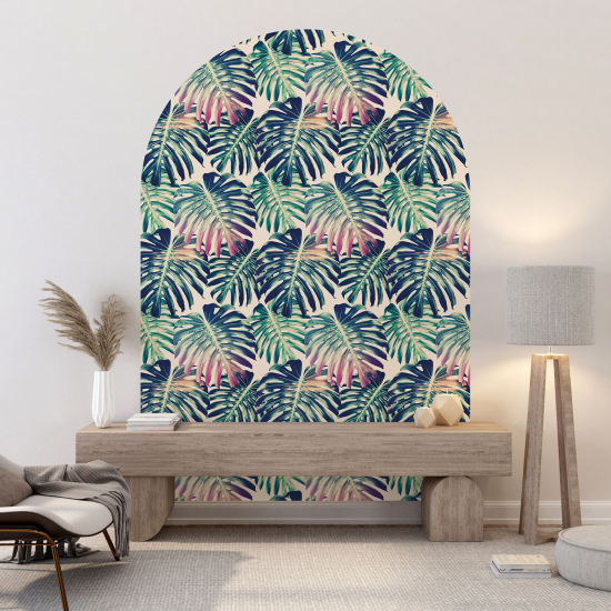 Wandtattoo Rundbogen - Botanisches Motiv
