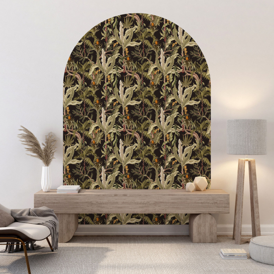 Wandtattoo Rundbogen - Botanisches Motiv