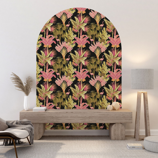 Wandtattoo Rundbogen - Botanisches Motiv