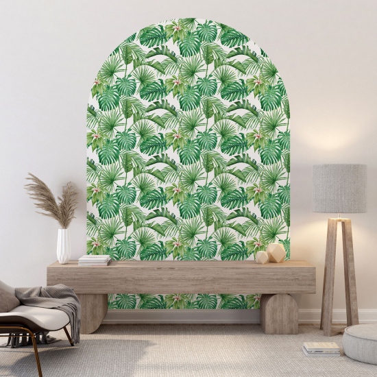 Wandtattoo Rundbogen - Botanisches Motiv