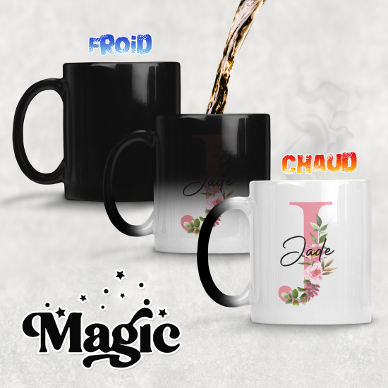 Zaubertasse personalisiert - Buchstabe J