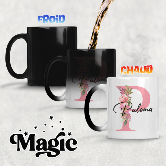 Zaubertasse personalisiert - Buchstabe P