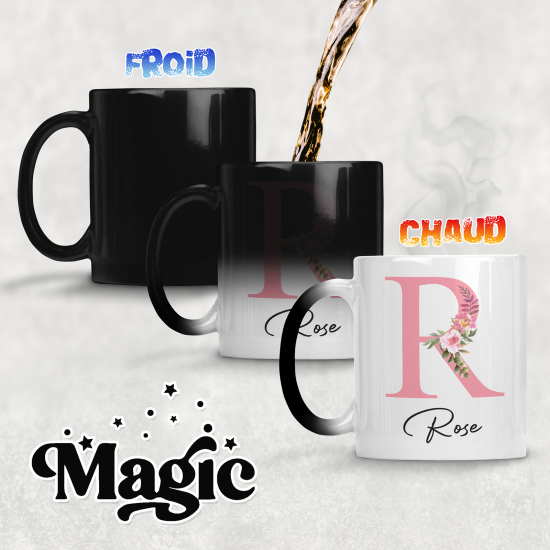 Zaubertasse personalisiert - Buchstabe R