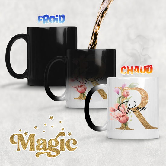 Zaubertasse personalisiert - Buchstabe R
