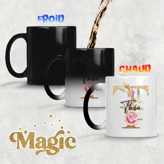 Zaubertasse personalisiert - Buchstabe T
