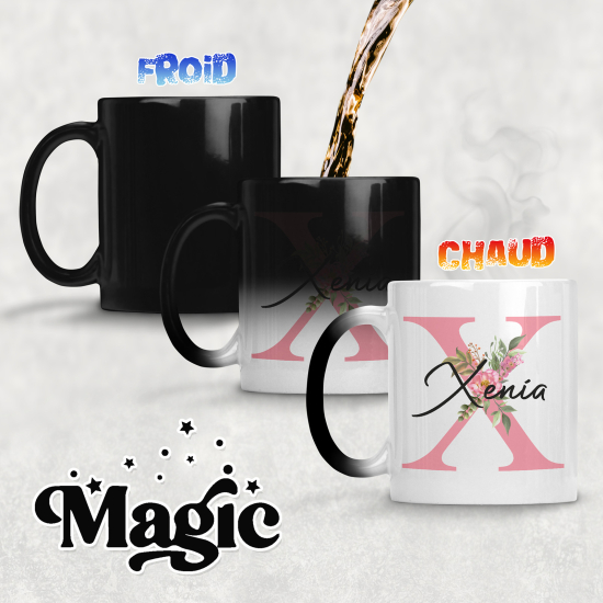 Zaubertasse personalisiert - Buchstabe X