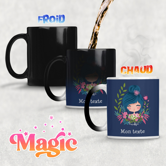 Zaubertasse personalisiert - Kleines Mädchen Blumen