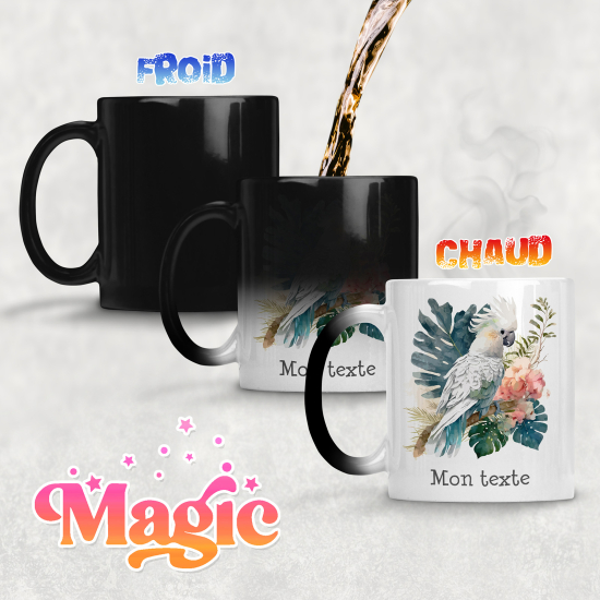 Zaubertasse personalisiert - Papagei