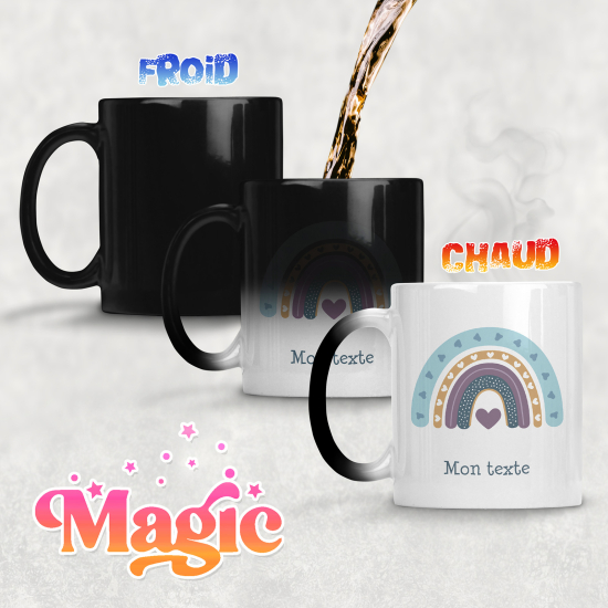 Zaubertasse personalisiert - Regenbogen