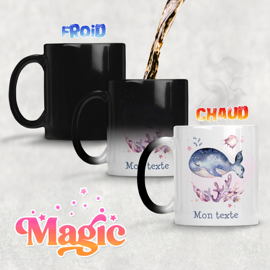 Zaubertasse personalisiert - Wal